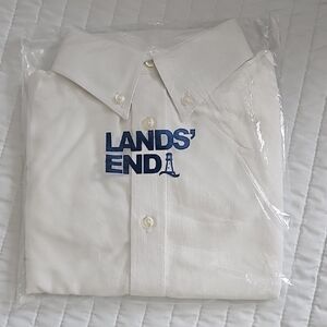Lands' End White Dress Shirt Classic Formal Wear